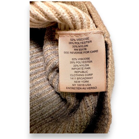 Philosophy Republic Neutral Tonal Stripe Ribbed Polo Sweater Size Medium - Picture 9 of 9